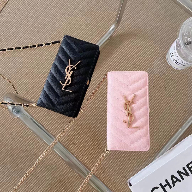 斜め掛け 手帳型 イブサンローラン iphone14proケース ブランド 全機種