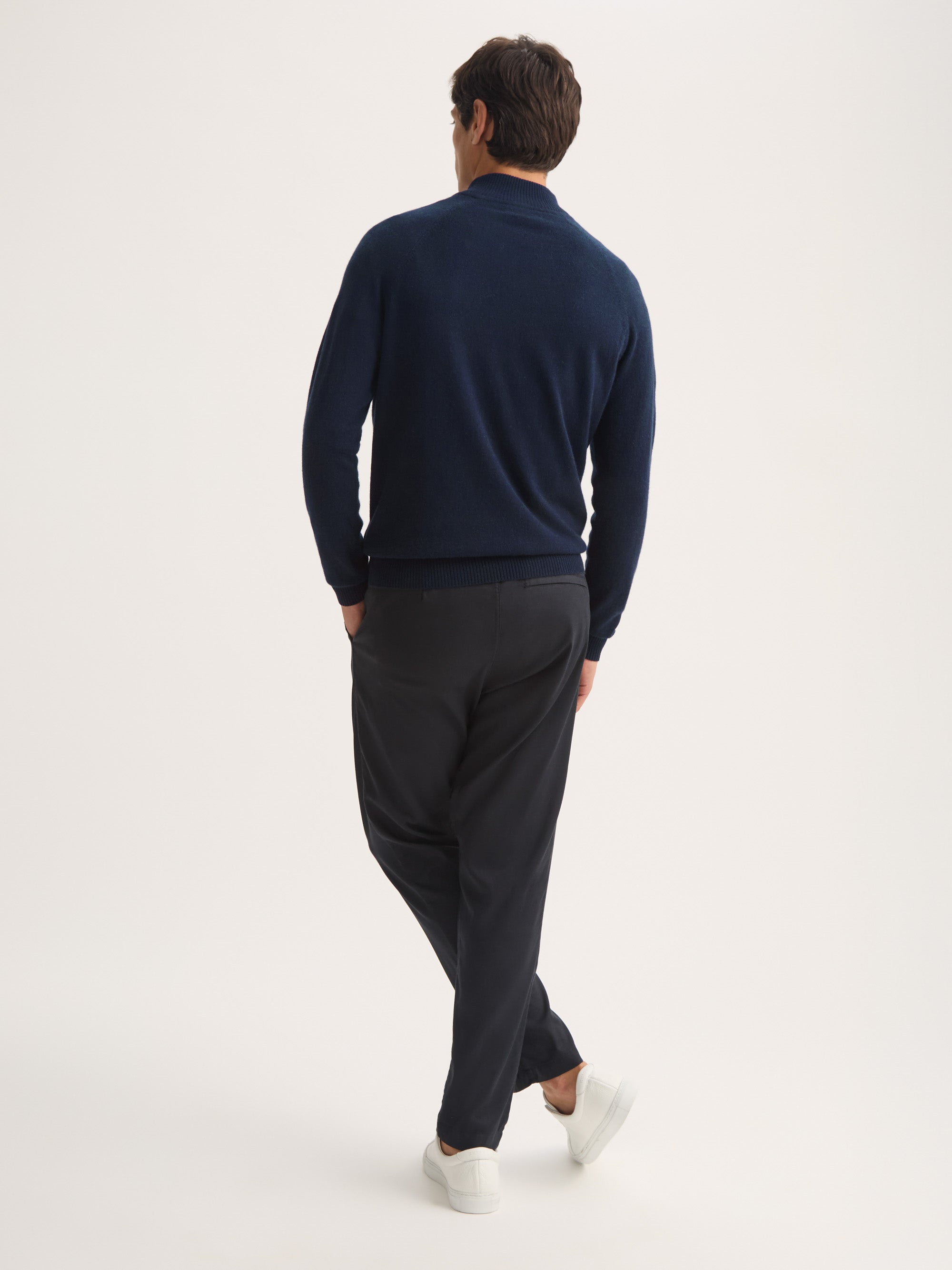 Finley Cashmere Navy Men's Half-Zip Sweater | Derek Rose