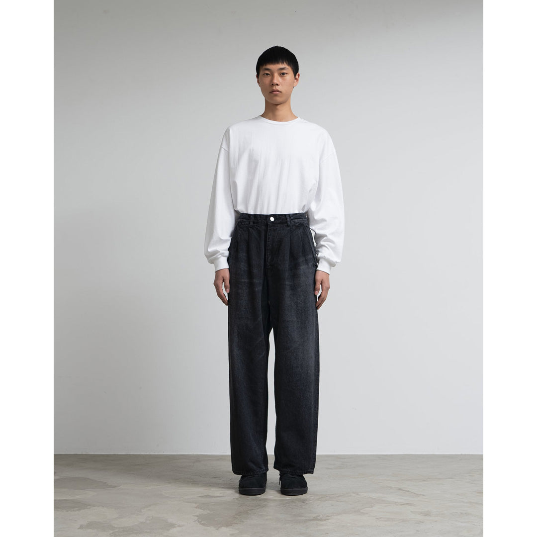 Graphpaper) Selvage Denim Two Tuck Pants(DARK FADE) (GU261-40061DB