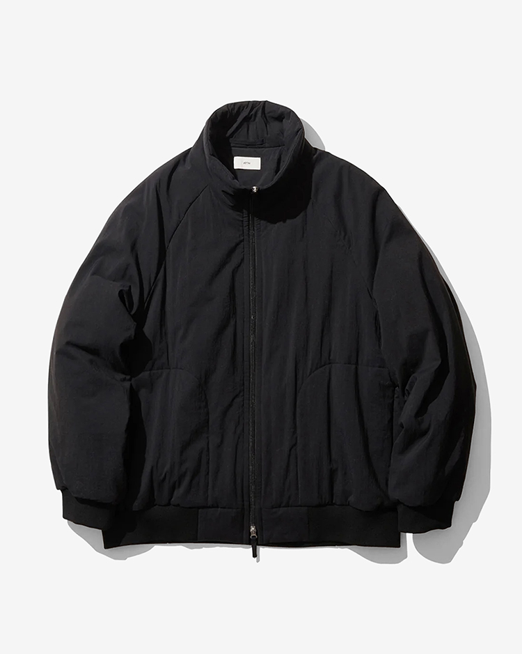 MAT AIRLY NYLON WOOL PADDED STAND JACKET / BLACK | ATON (MEN