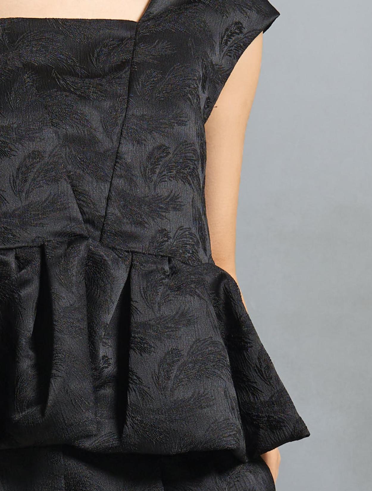 S/M/L】ジャガードセパレートパンツドレス（ブラック）DPSET0795の