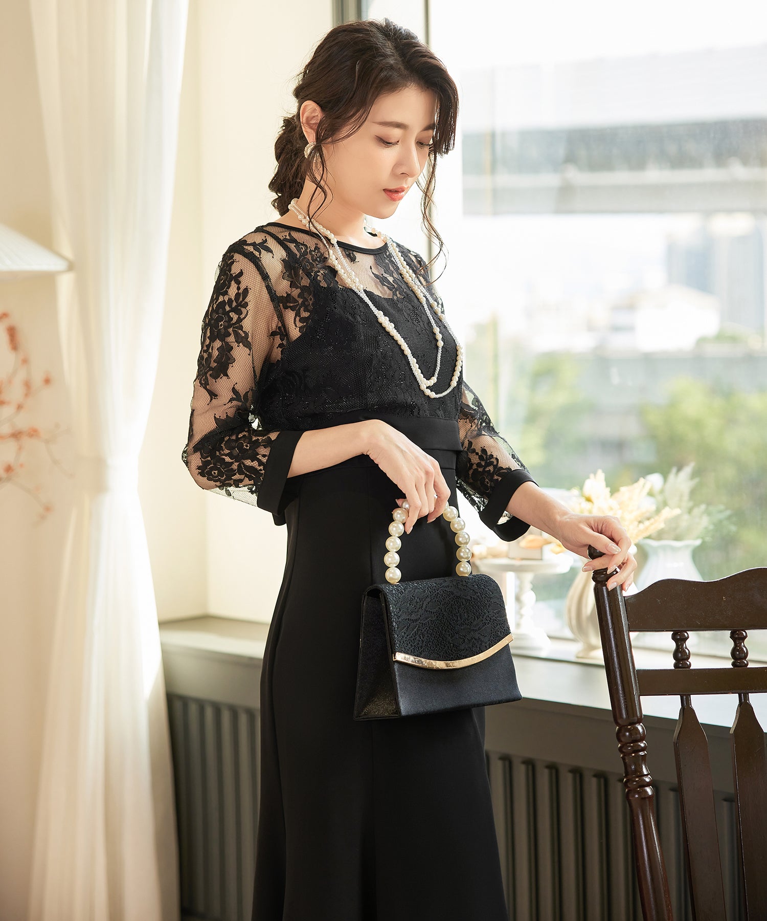 パーティードレス レディース ドレス ワンピース 結婚式 レースcy88606