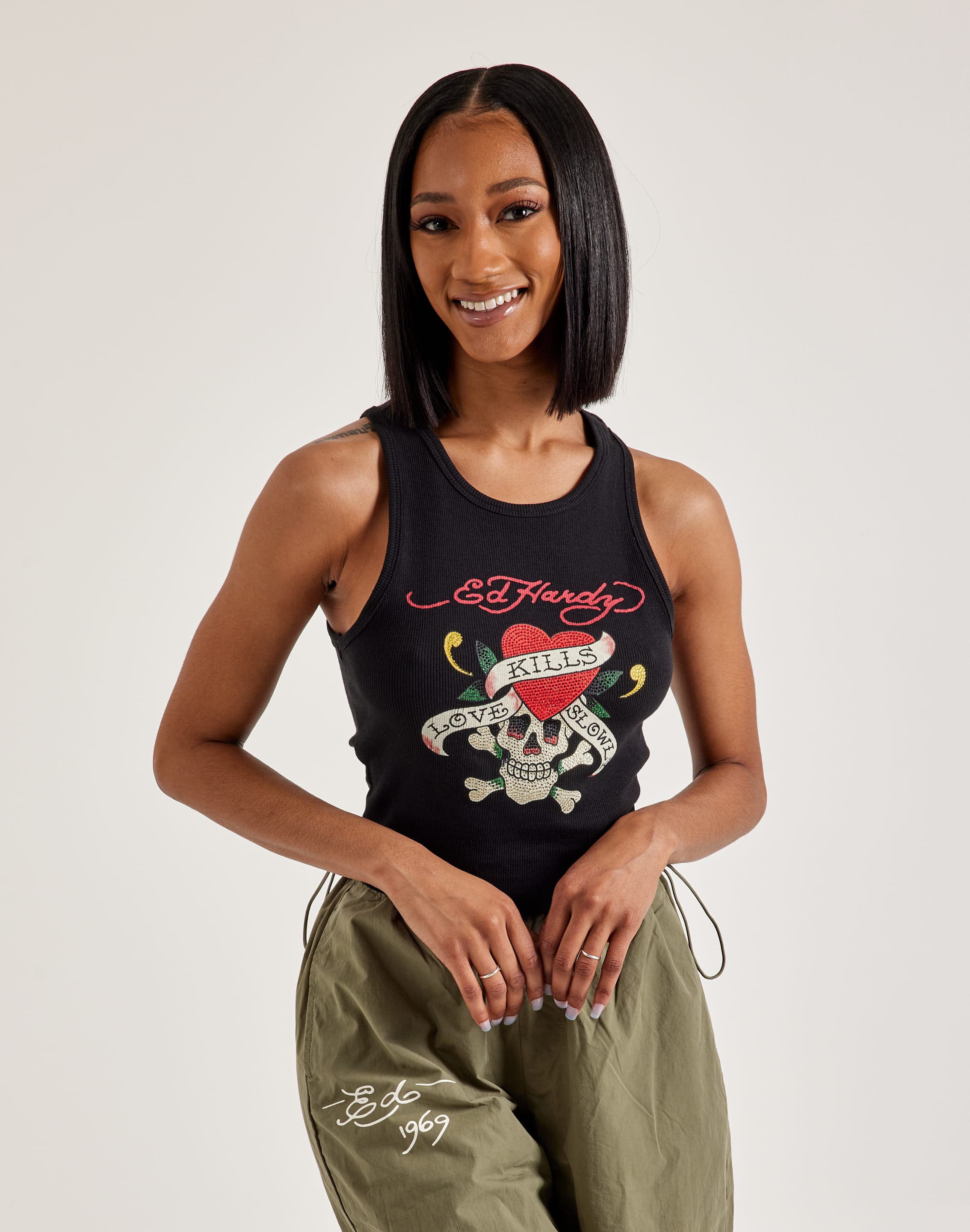 Ed Hardy Love Kills Slowly Rhinestone Tank Top – DTLR