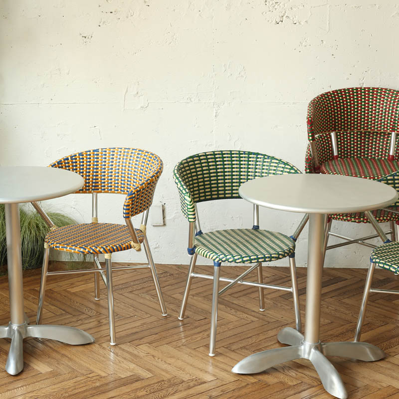 DULTON ONLINE SHOP | ALUMINUM ROUNDISH CHAIR BLUE/YELLOW(BLUE