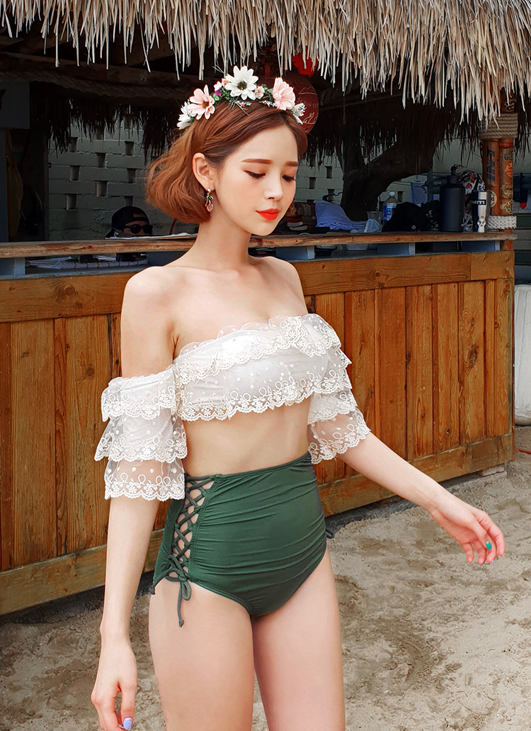 レースオフショルダービキニトップ・全3色 | レディースファッション