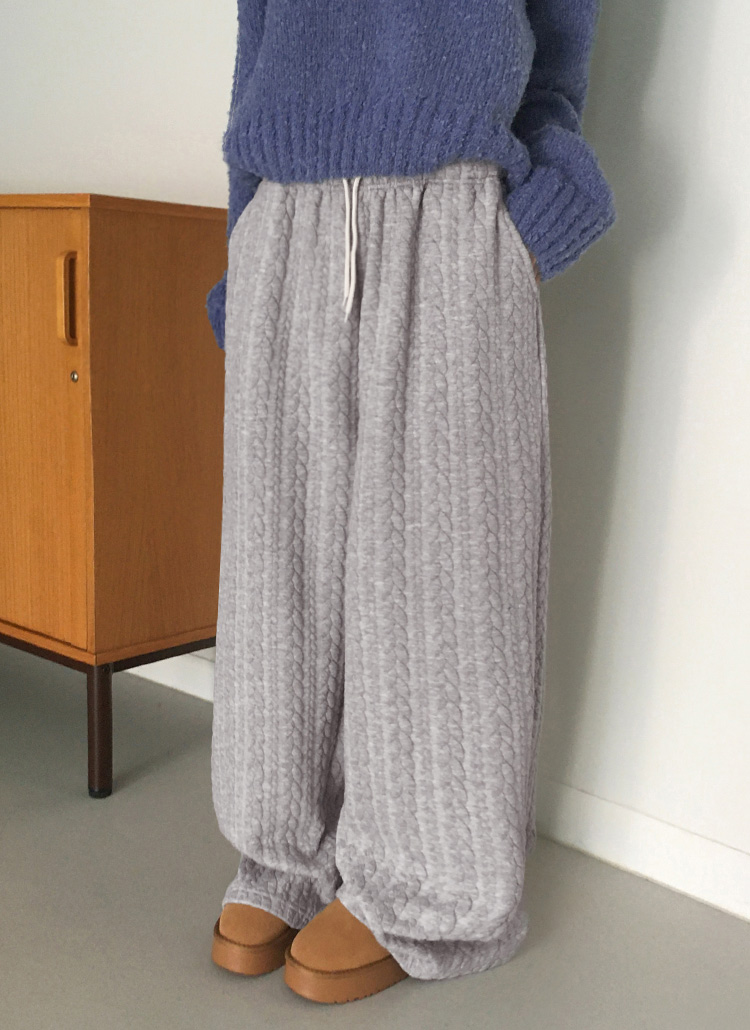 ケーブルニットワイドパンツ | レディースファッション通販 - DHOLIC