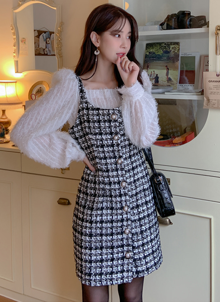 mmeeme ベルカットツイードミニワンピース mmeeme ベルカットツイード