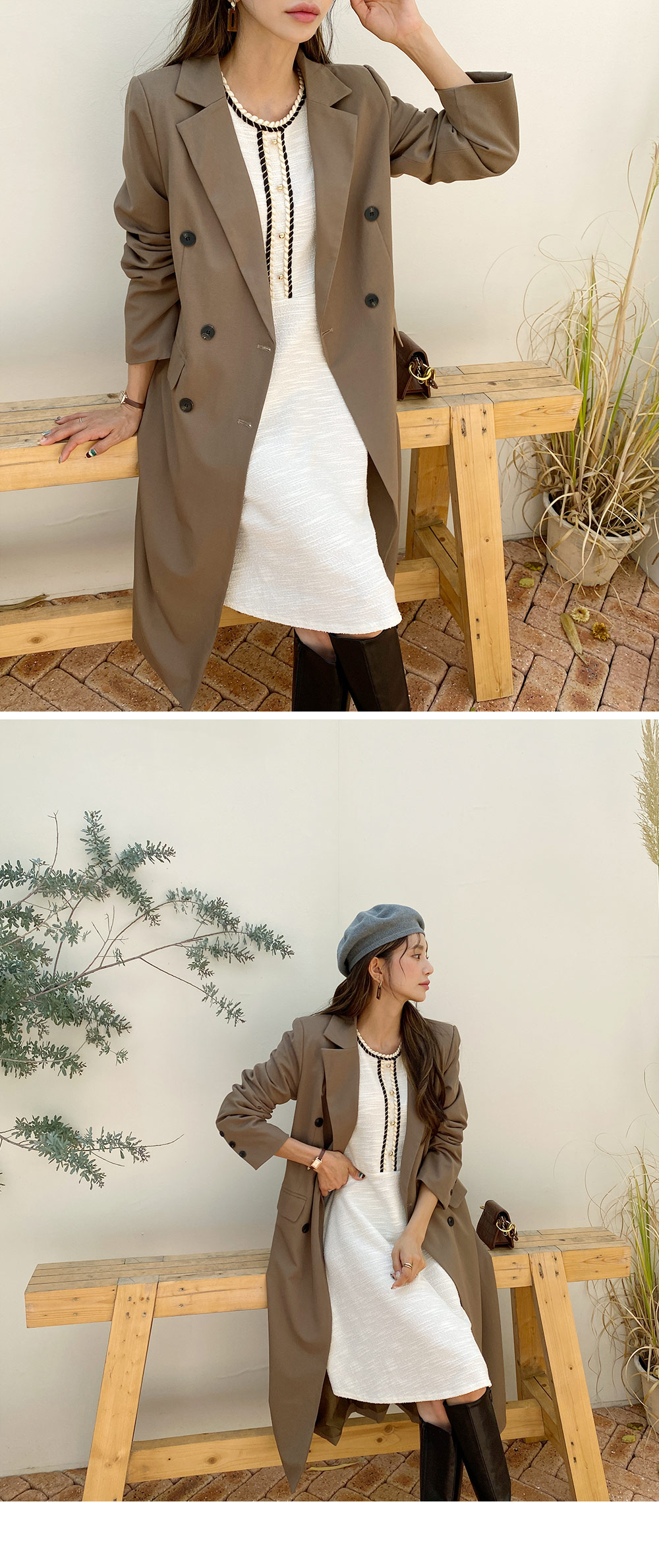 ダブルボタンテーラードロングコート・全3色 | レディースファッション