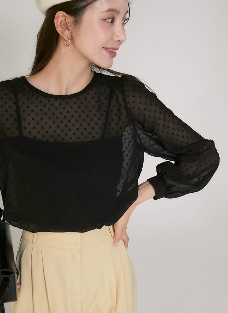 ドットシアーブラウス | レディースファッション通販 - DHOLIC