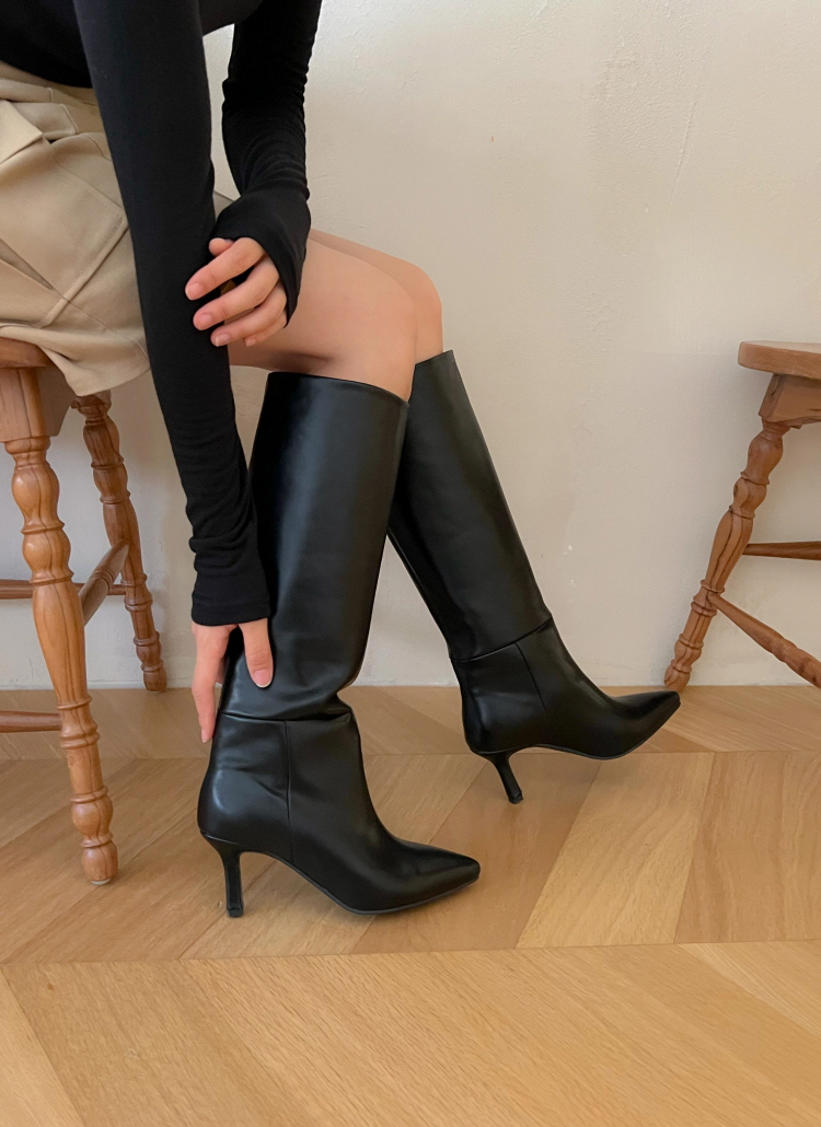 ポインテッドピンヒールロングブーツ | レディースファッション通販