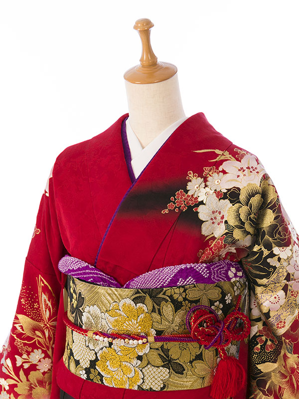 振袖|赤系|桂由美 |対応身長:153-163cm|ｻｲｽﾞ:7号-13号|7S492｜全国宅配