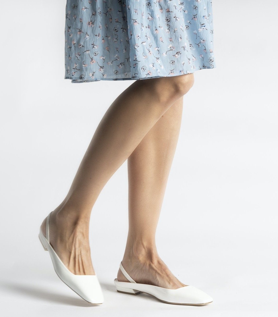 FABIO RUSCONI BIT PATENT WHITE FLAT SHOES