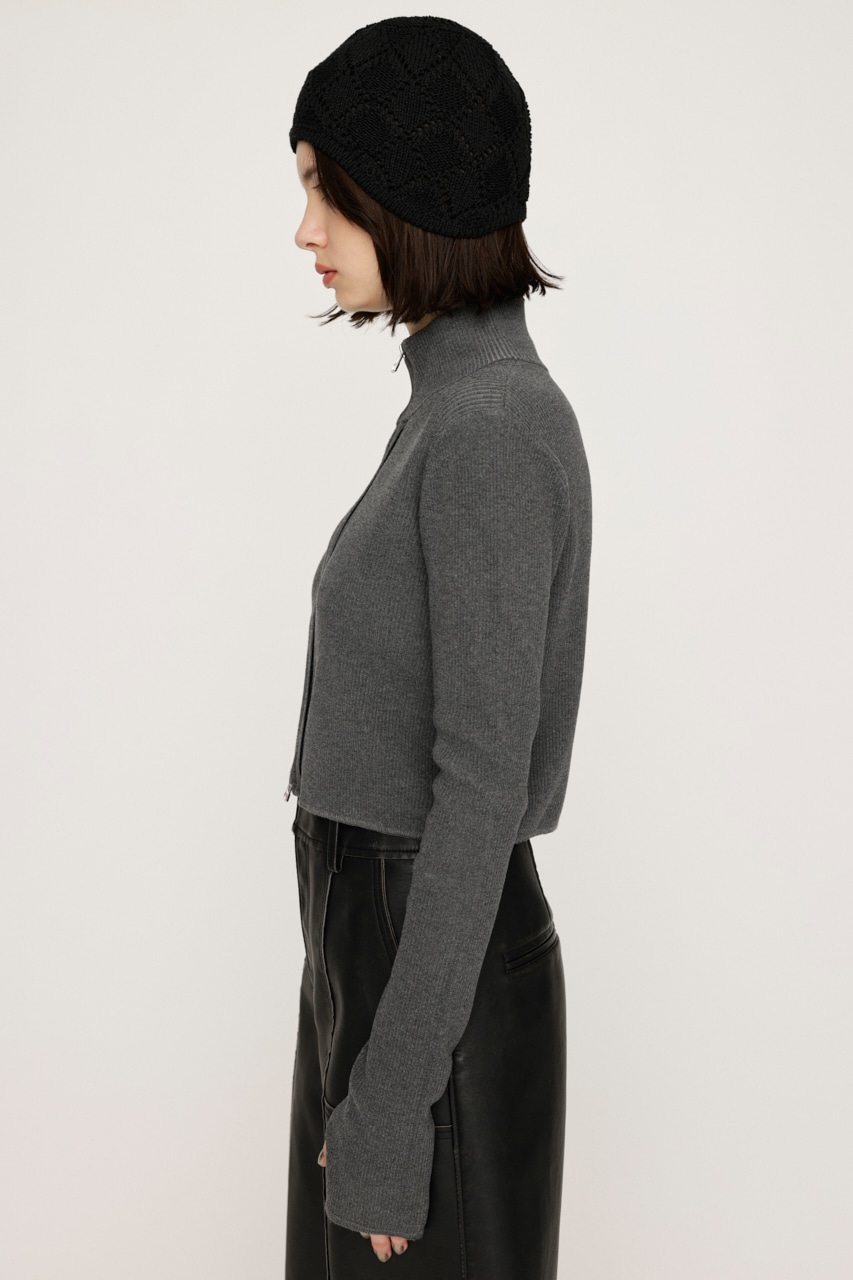 SLY | FRONT ZIP H／N RIB トップス (ニット ) |SHEL'TTER WEBSTORE