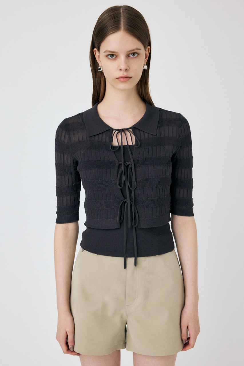MOUSSY | KNIT CAMI & RIBBON シャツセット (ニット ) |SHEL'TTER WEBSTORE