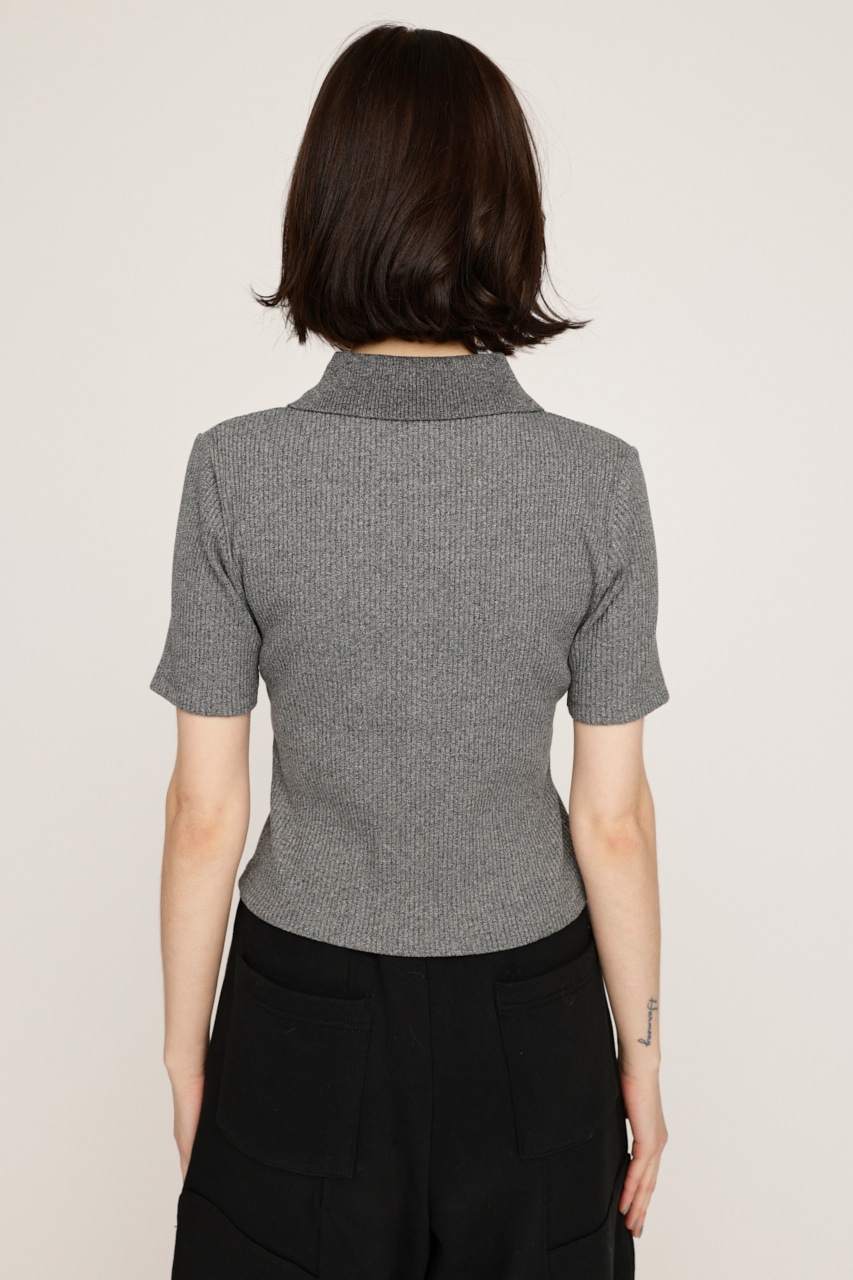 SLY | FRONT ZIP CUT RIB トップス (Tシャツ・カットソー(半袖