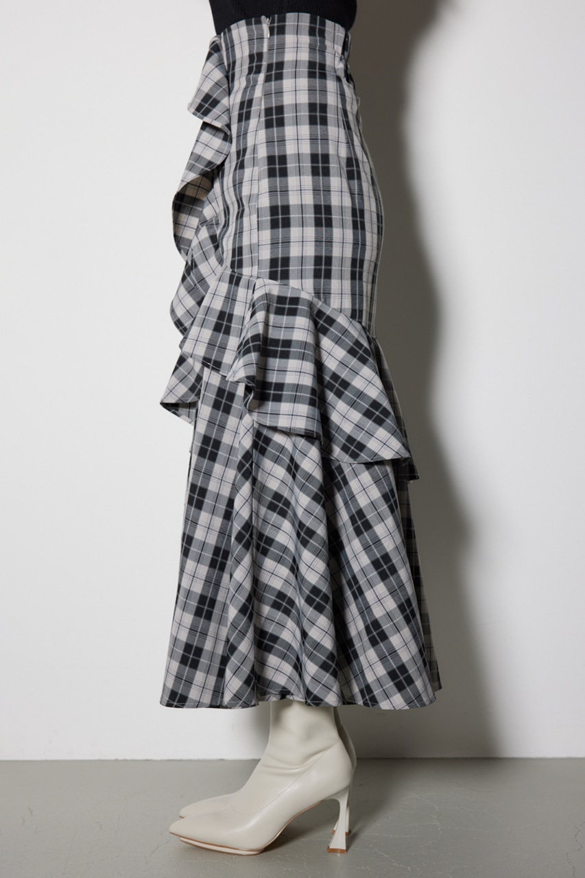 rienda | チェックフリルスリットスコートショートパンツ (パンツ