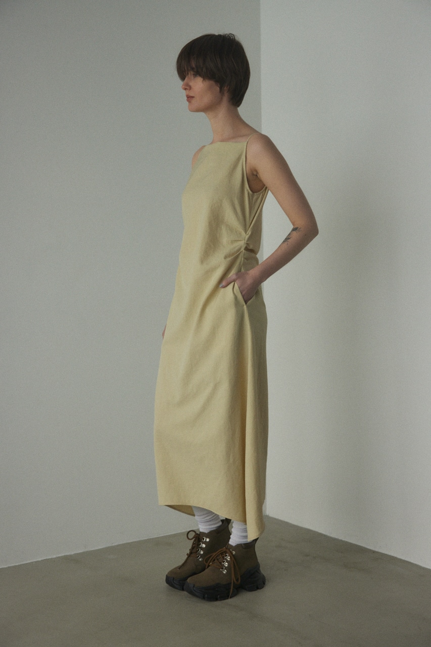 BLACK BY MOUSSY | side gather long dress (ワンピース(ミニ