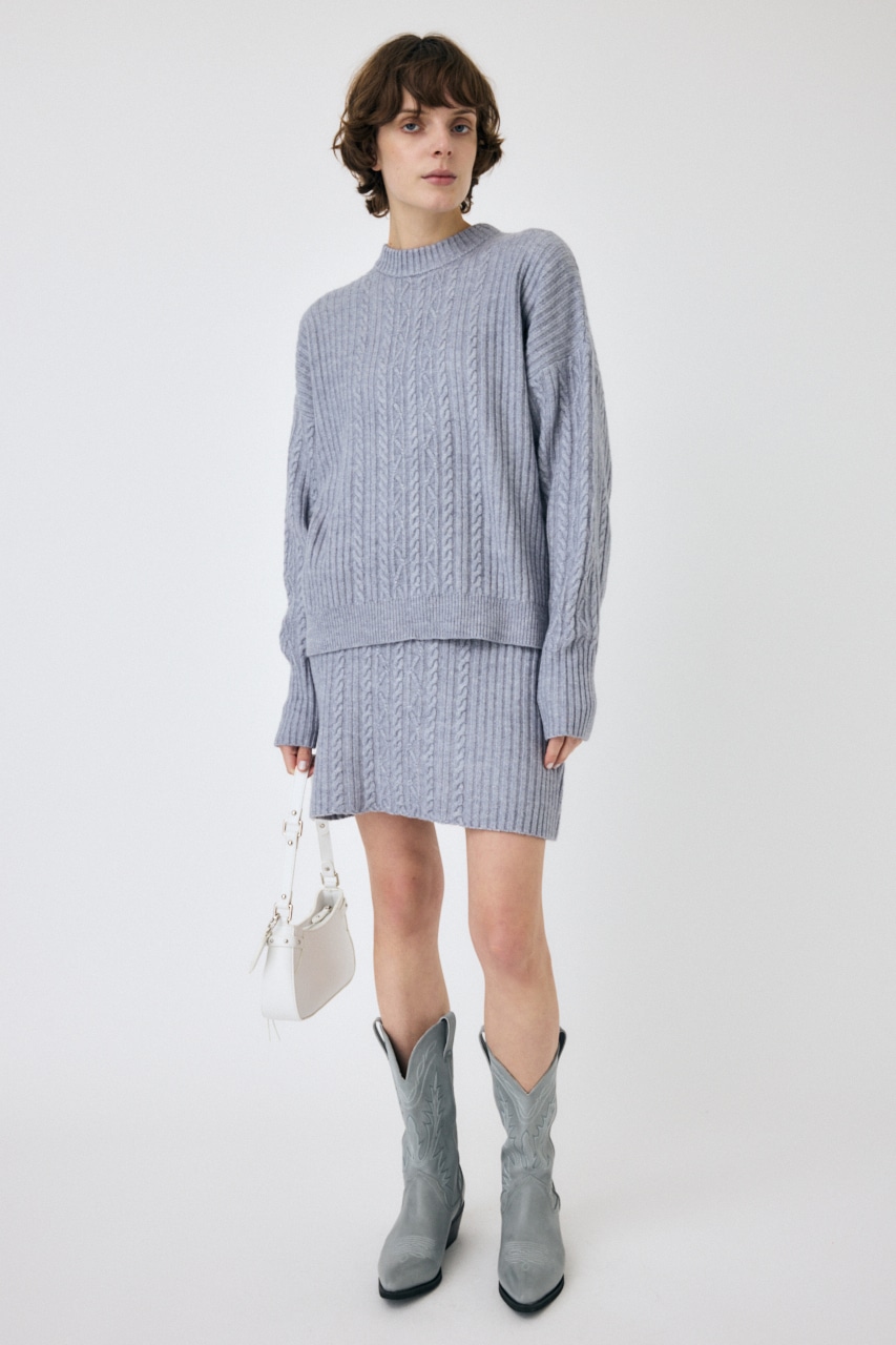 MOUSSY | RIB CABLE ニットトップス (ニット ) |SHEL'TTER WEBSTORE