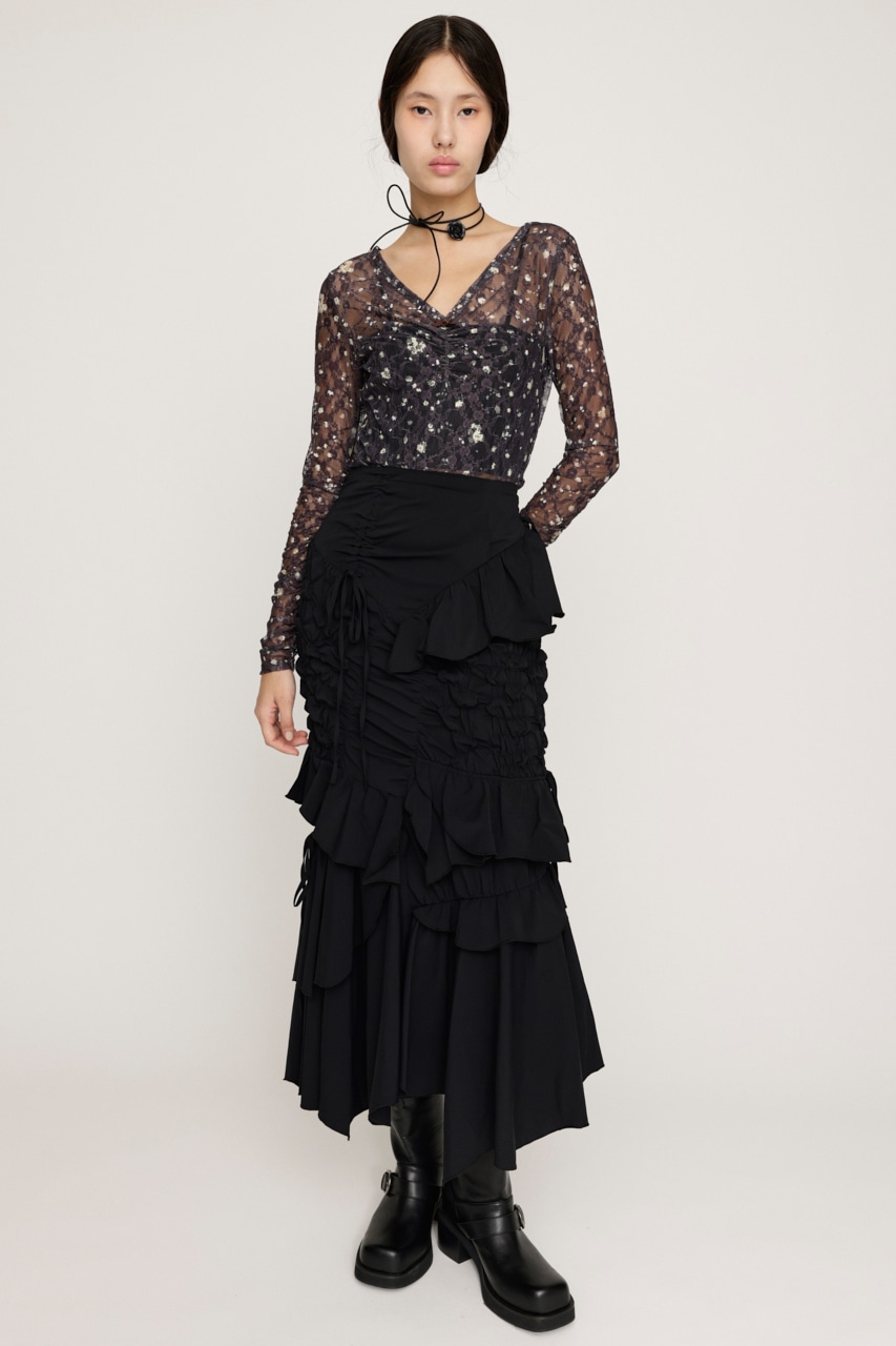 SLY | SMOCKING RIBBON DESIGN スカート (スカート(ロング) ) |SHEL