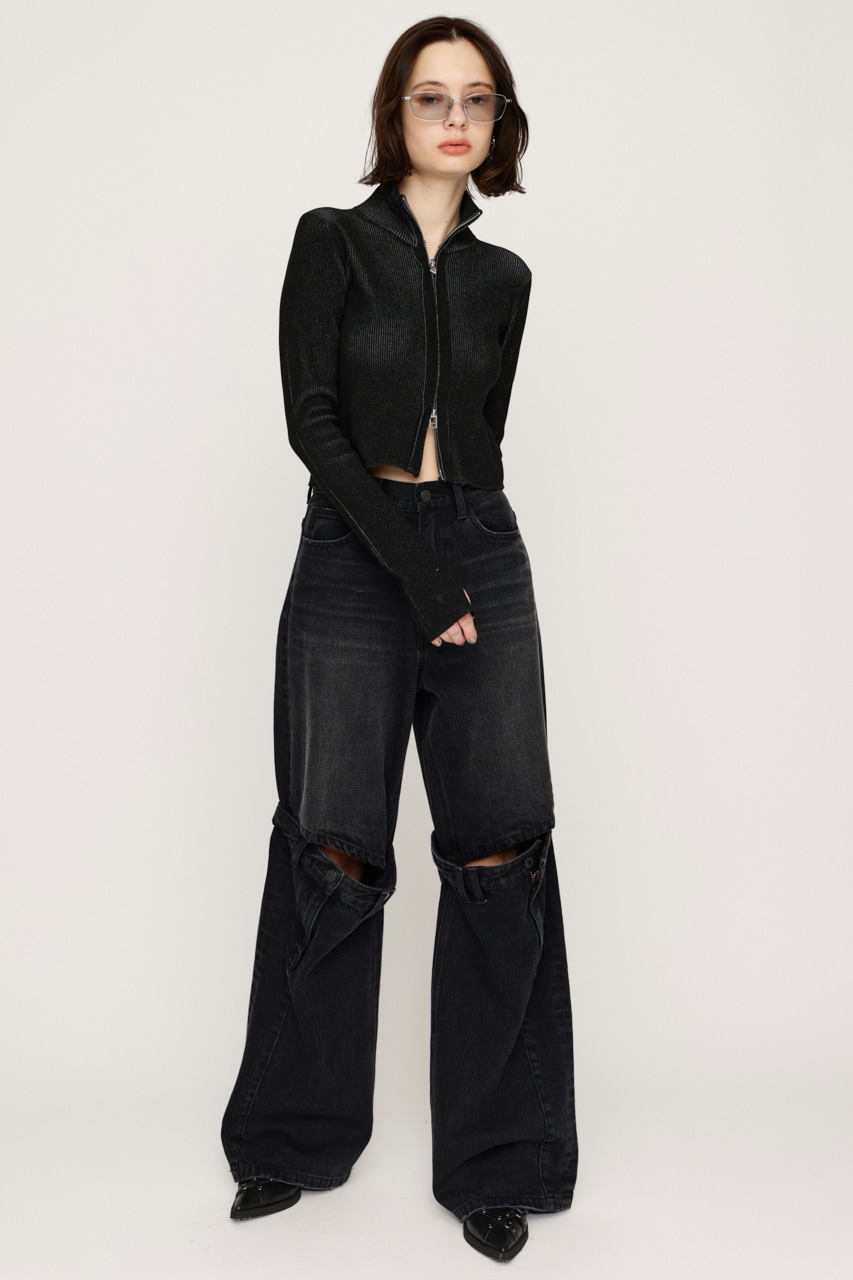 SLY | FRONT ZIP H／N RIB トップス (ニット ) |SHEL'TTER WEBSTORE