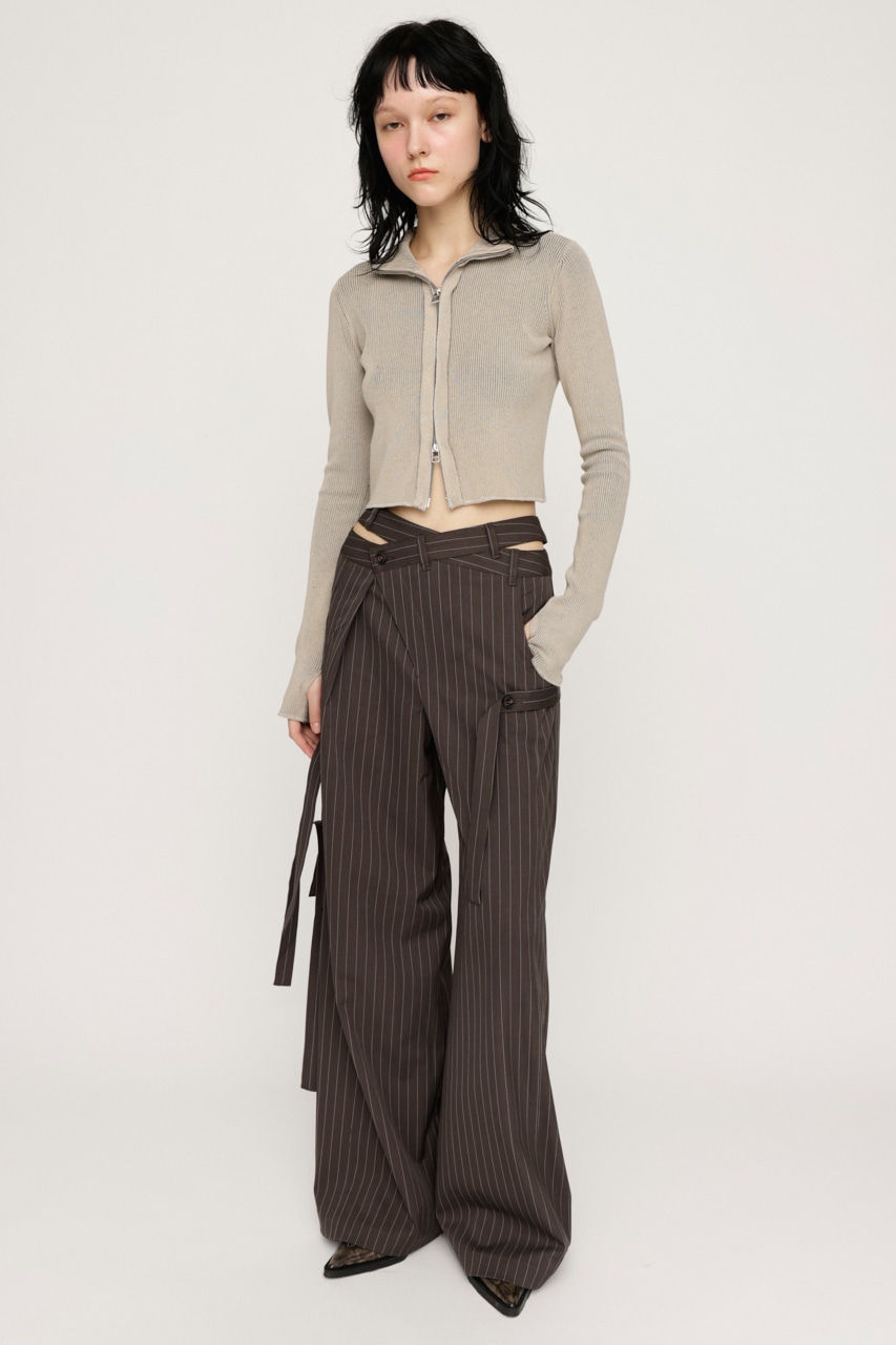 SLY | FRONT ZIP H／N RIB トップス (ニット ) |SHEL'TTER WEBSTORE