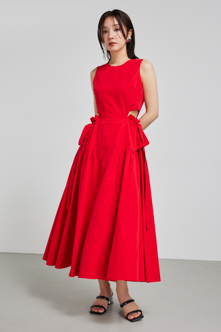 rienda | サイドリボンドロンストフレアワンピース (ワンピース(ミニ