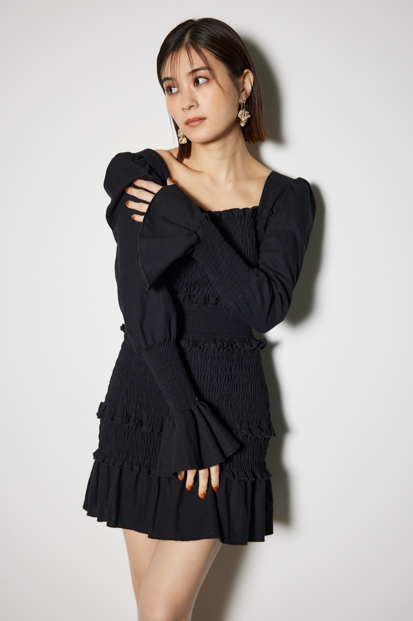 rienda | シャーリングタイトミニワンピース (ワンピース(ミニ