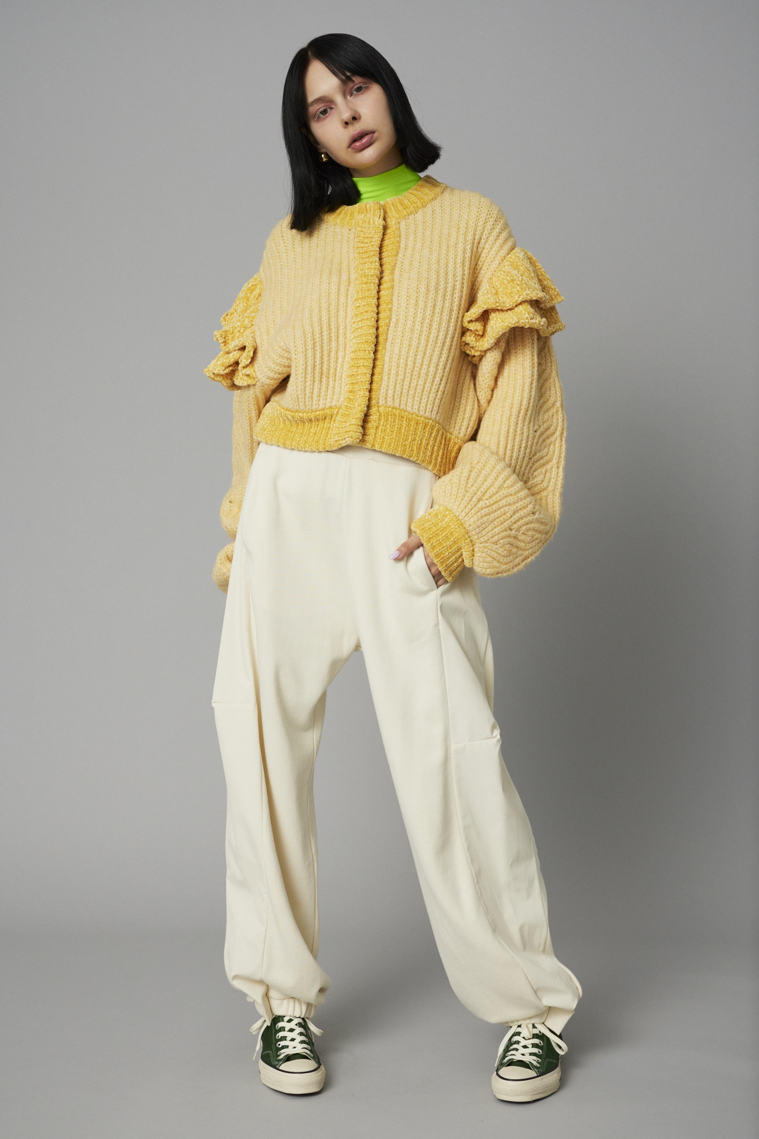 HeRIN.CYE | Frill shoulder cardigan (カーディガン ) |SHEL'TTER