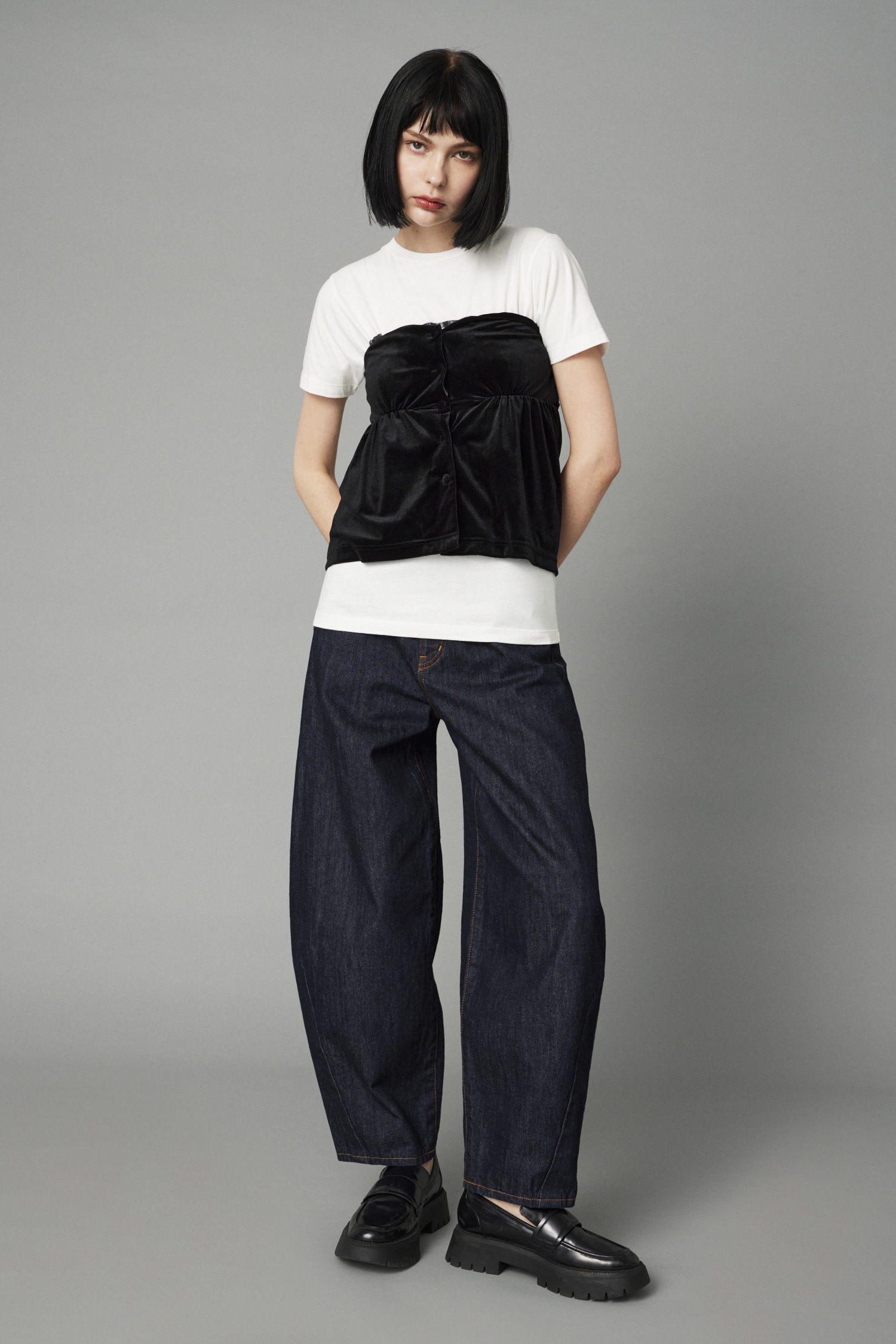 HeRIN.CYE | velour bare top (ベアトップ ) |SHEL'TTER WEBSTORE