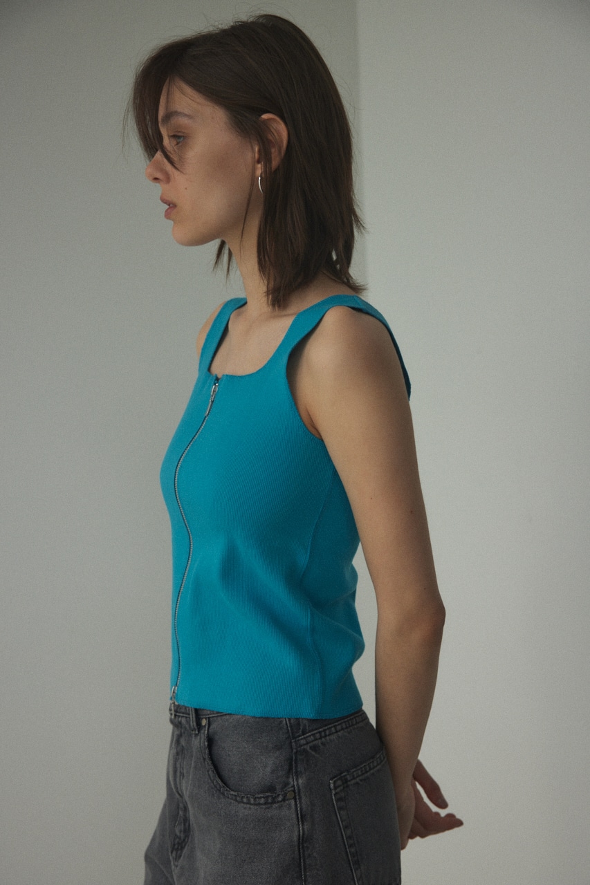 BLACK BY MOUSSY | front zip tanktop (タンクトップ ) |SHEL'TTER