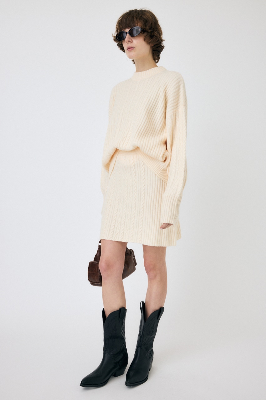 MOUSSY | RIB CABLE ニットトップス (ニット ) |SHEL'TTER WEBSTORE