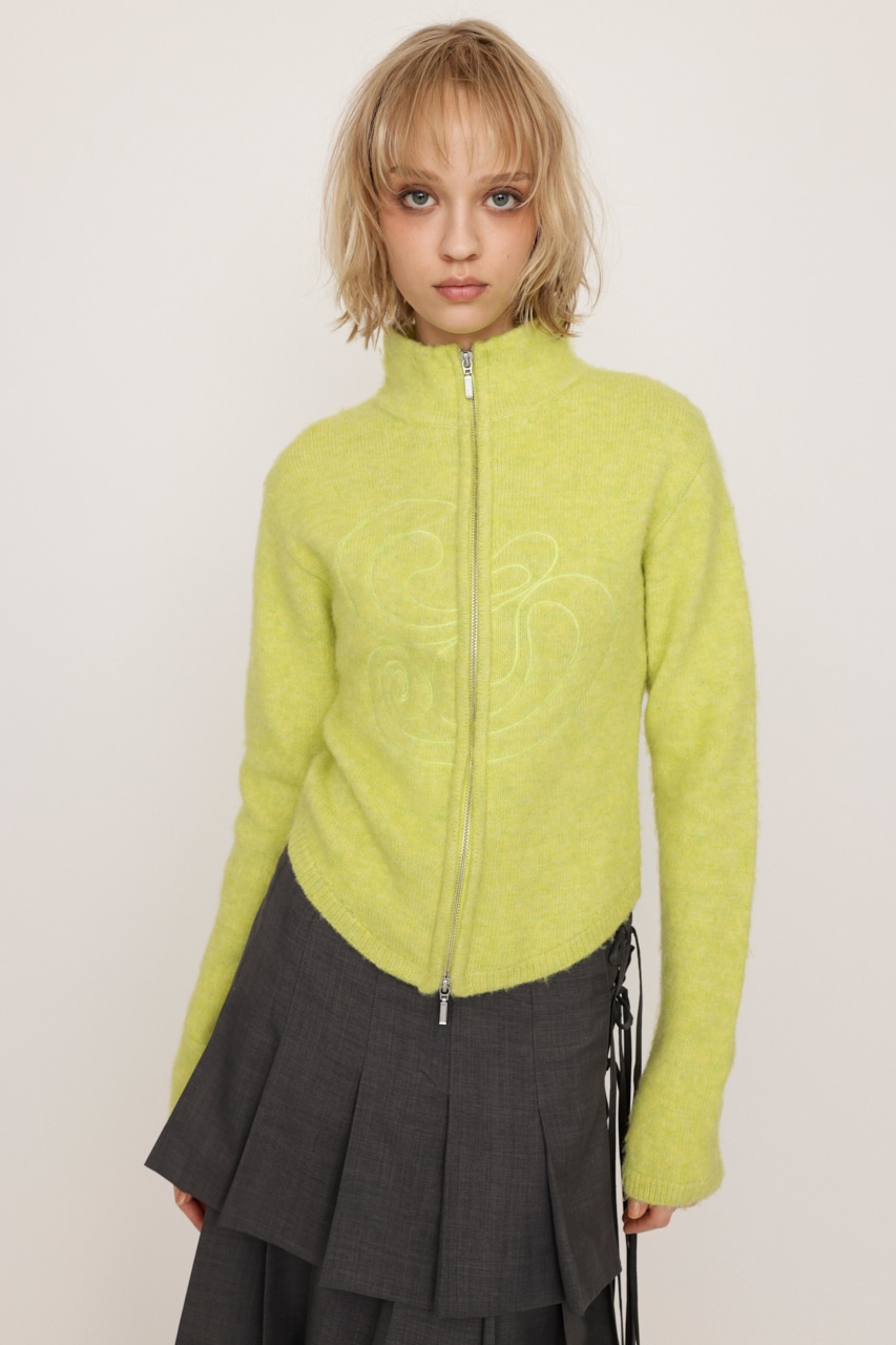 SLY | EMBROIDERY ZIP UP トップス (ニット ) |SHEL'TTER WEBSTORE