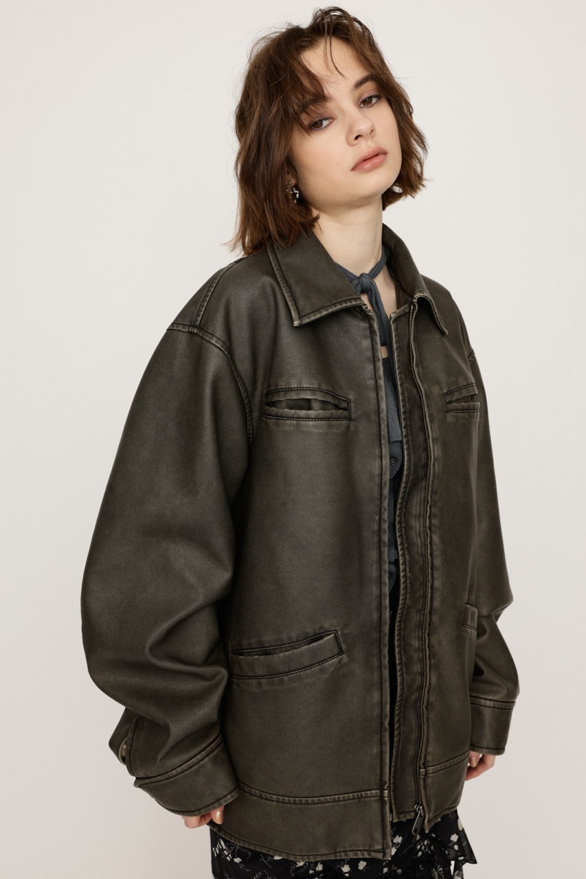 SLY | VINTAGE BOXY F／LEATHER ジャケット (ジャケット ) |SHEL'TTER