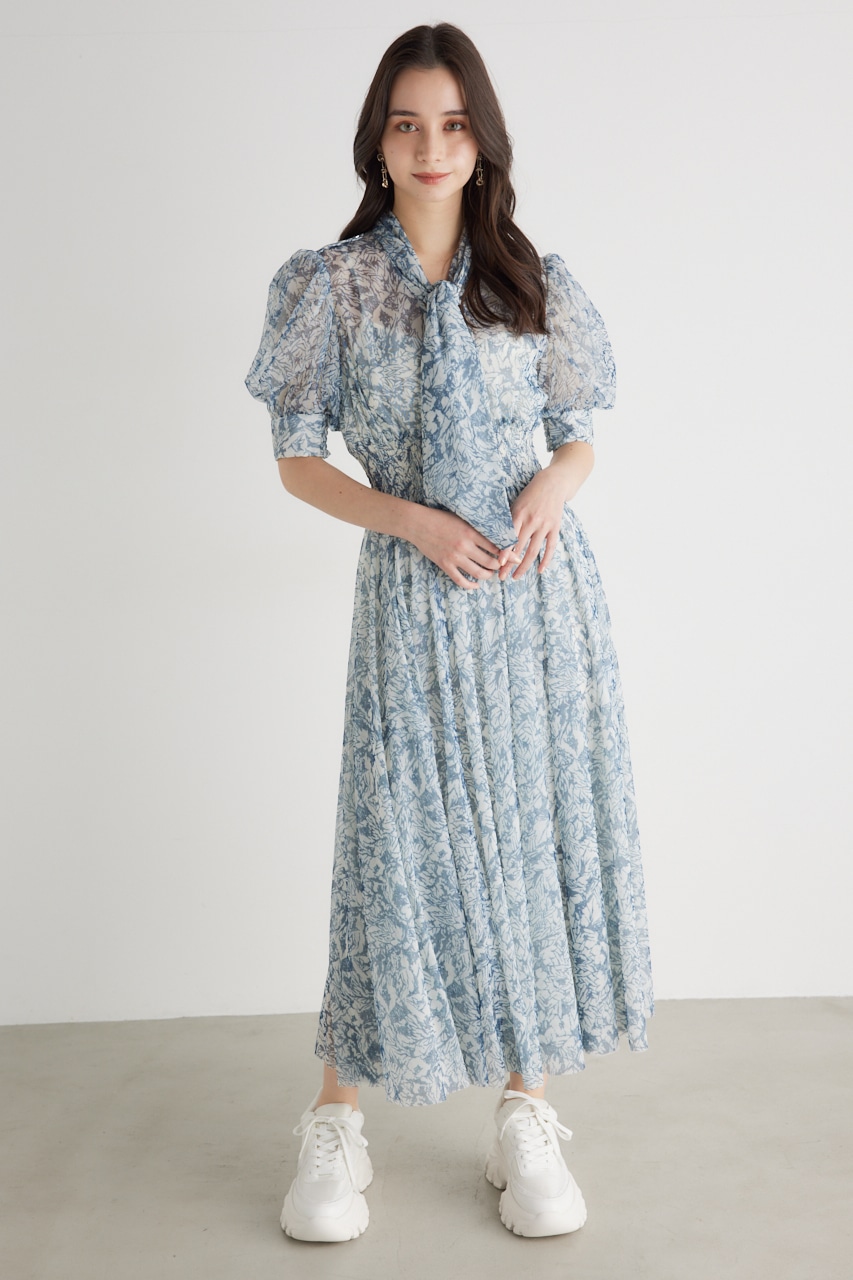 rienda | ネクタイチュールフレア OP (ワンピース(ミニ・ミディアム