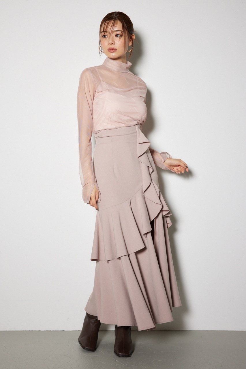 rienda | ダブルフリルスリットスコートショートパンツ (ショート