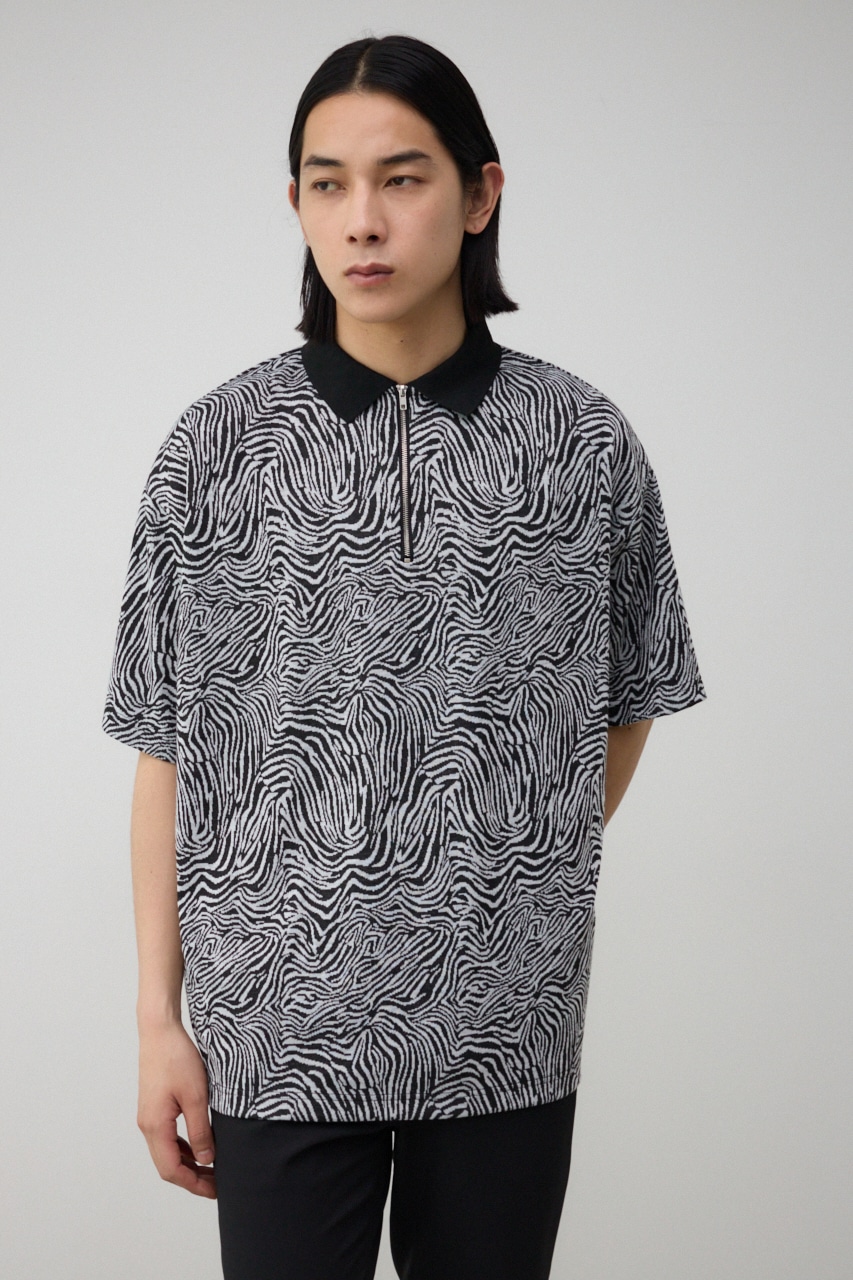 AZUL BY MOUSSY | オーバーサイズジャガードニットポロ (ニット