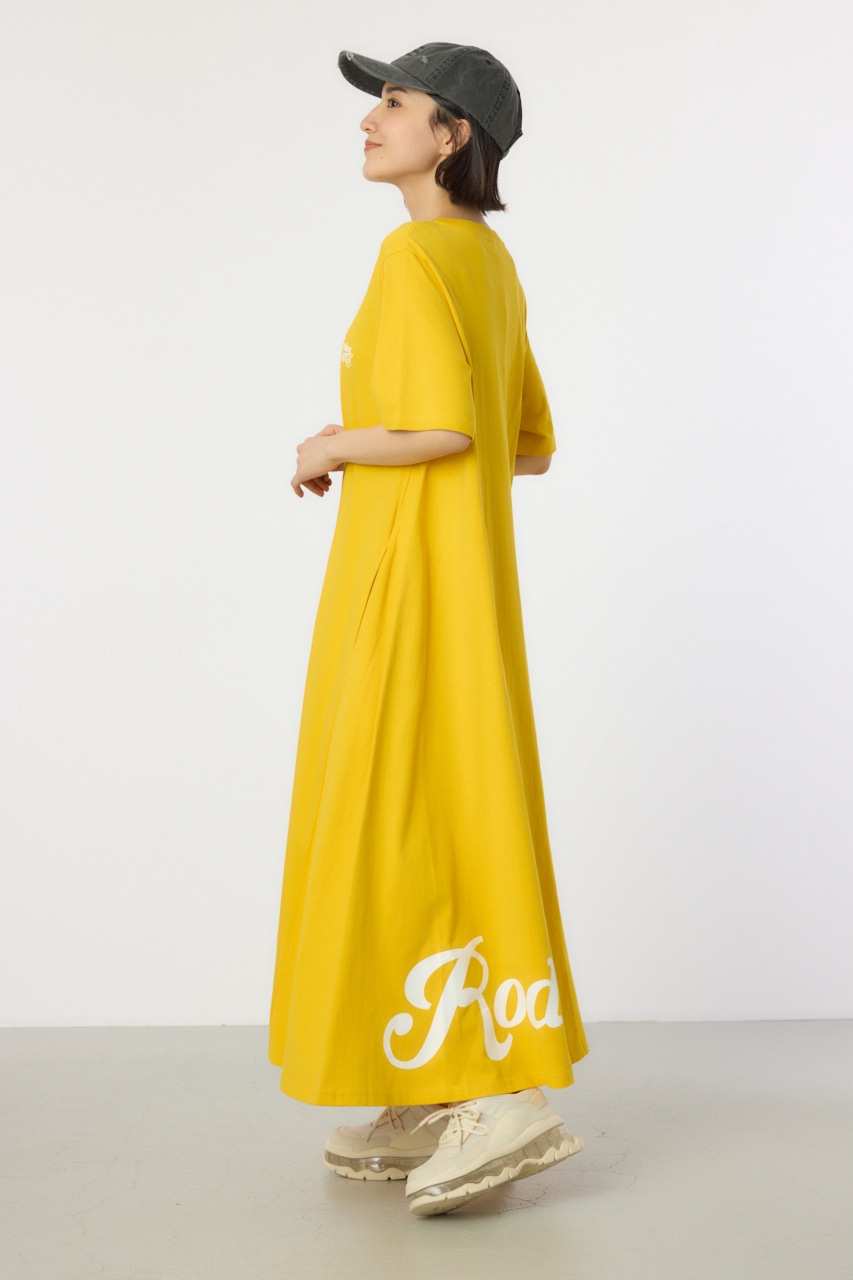 RODEO CROWNS WIDE BOWL | Vネックスクリプトロゴマキシワンピース