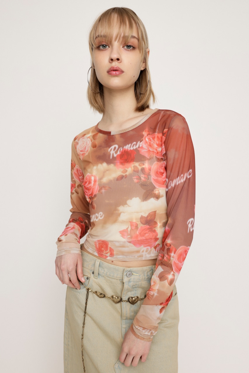SLY | GRAPHICAL SHEER トップス (Tシャツ・カットソー(長袖) ) |SHEL