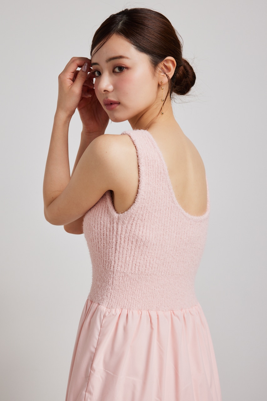 rienda | サマーシャギーknitコンビフレアOP (ワンピース(ミニ