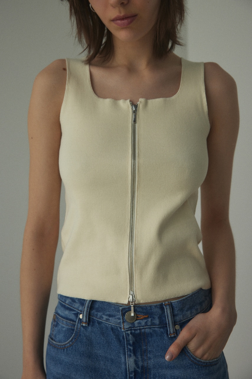 BLACK BY MOUSSY | front zip tanktop (タンクトップ ) |SHEL'TTER