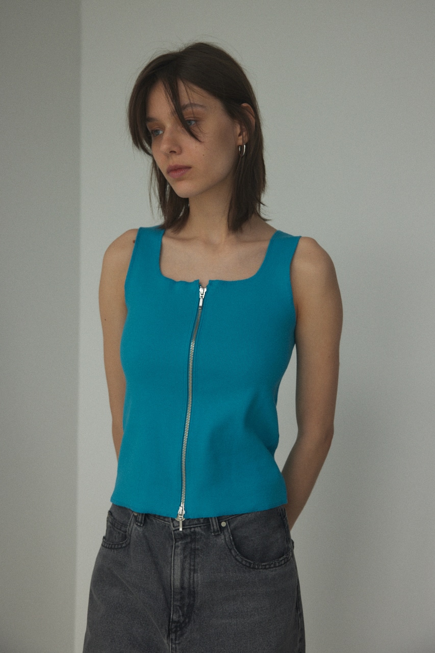BLACK BY MOUSSY | front zip tanktop (タンクトップ ) |SHEL'TTER