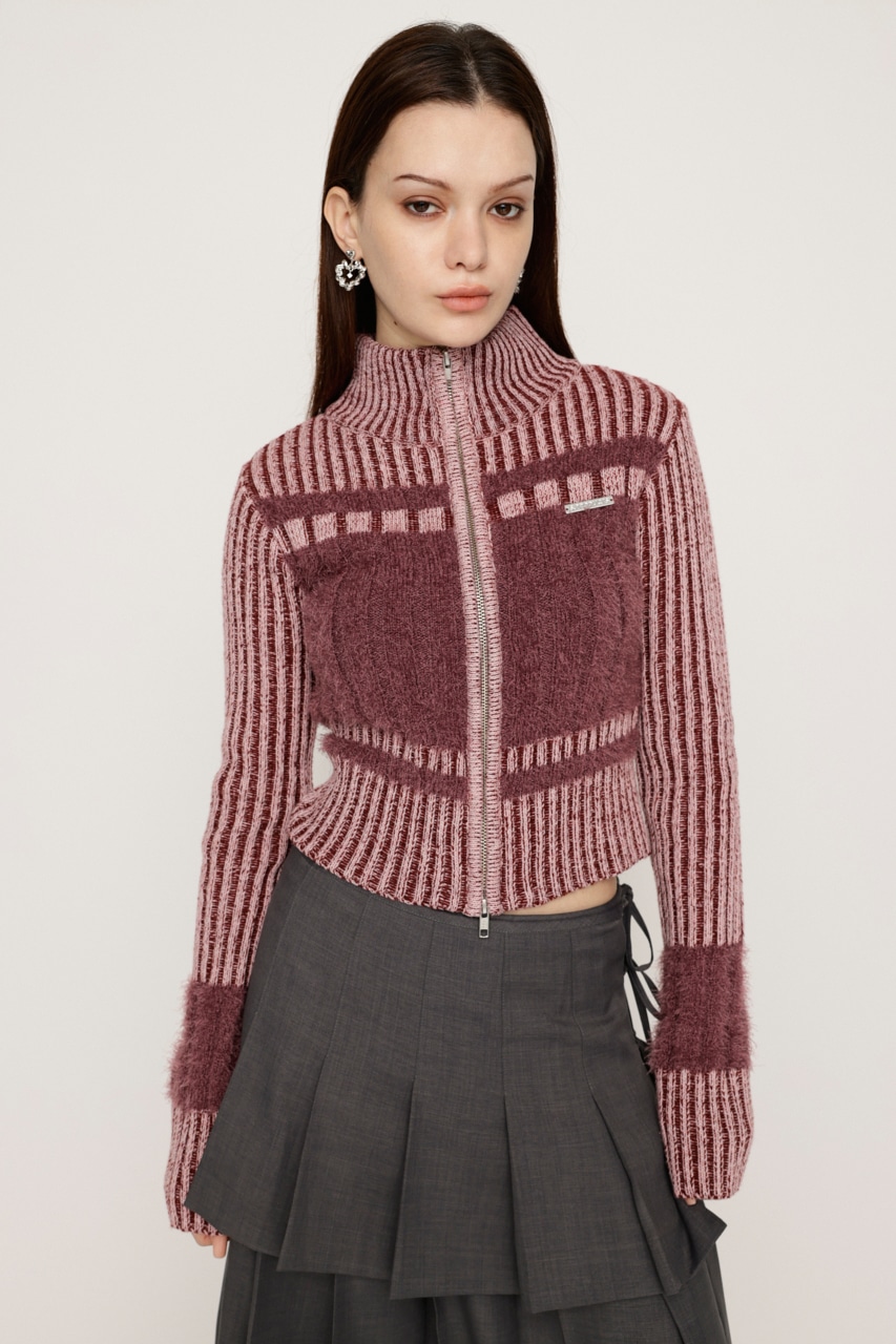 SLY | SHAGGY MIX ZIP UP KNIT トップス (ニット ) |SHEL'TTER WEBSTORE