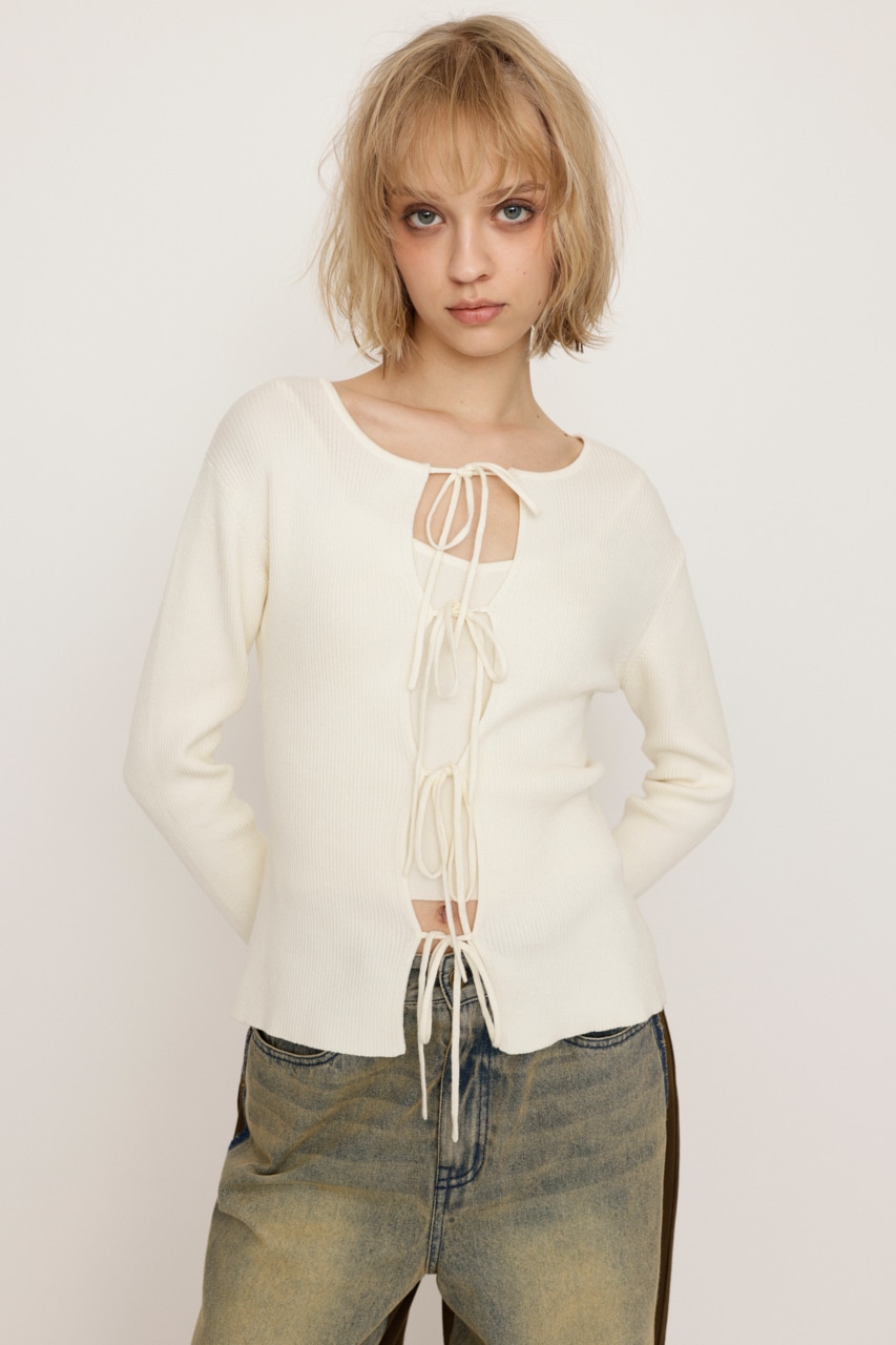 SLY | MANYWAY RIBBON KNIT トップス (ニット ) |SHEL'TTER WEBSTORE