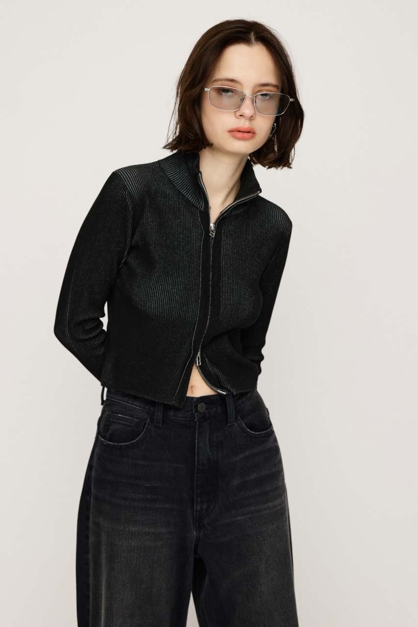 SLY | FRONT ZIP H／N RIB トップス (ニット ) |SHEL'TTER WEBSTORE