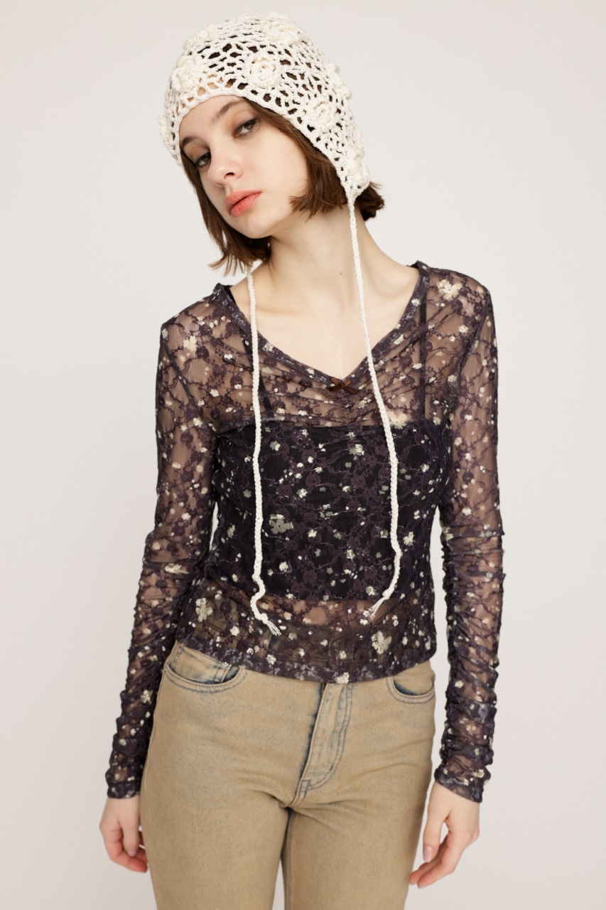 SLY | FLOWER LACE トップス (Tシャツ・カットソー(長袖) ) |SHEL'TTER