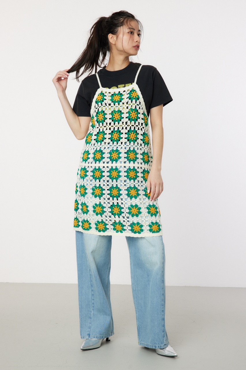 RODEO CROWNS WIDE BOWL | FLOWERクロシェキャミミニワンピース