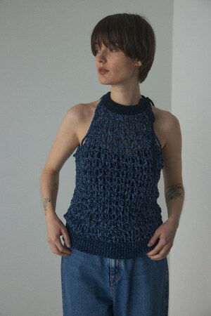 BLACK BY MOUSSY | mole yarn hand knitting tops (タンクトップ