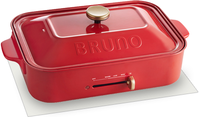 BRUNO BOE021-RD コンパクトホットプレート レッド|エディオン
