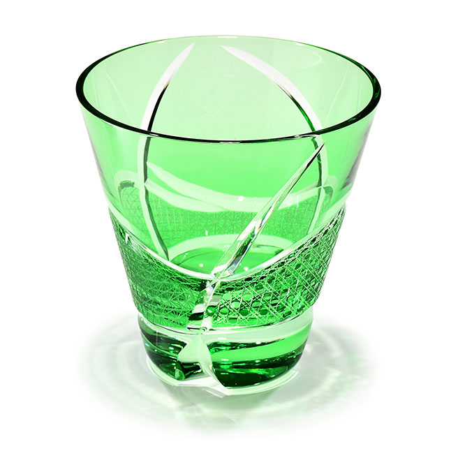 Hn-003 華組コレクション大型オールド（緑・琥珀） | 江戸切子の店 華