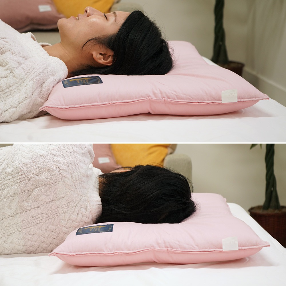 枕 女性用 低め枕 高さ5.5cm トルマリン加工綿入り 43×63cm しっかり